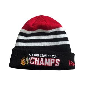 New Era Chicago Blackhawks Stanley Cup Beanie Hat‎ Cap One Size